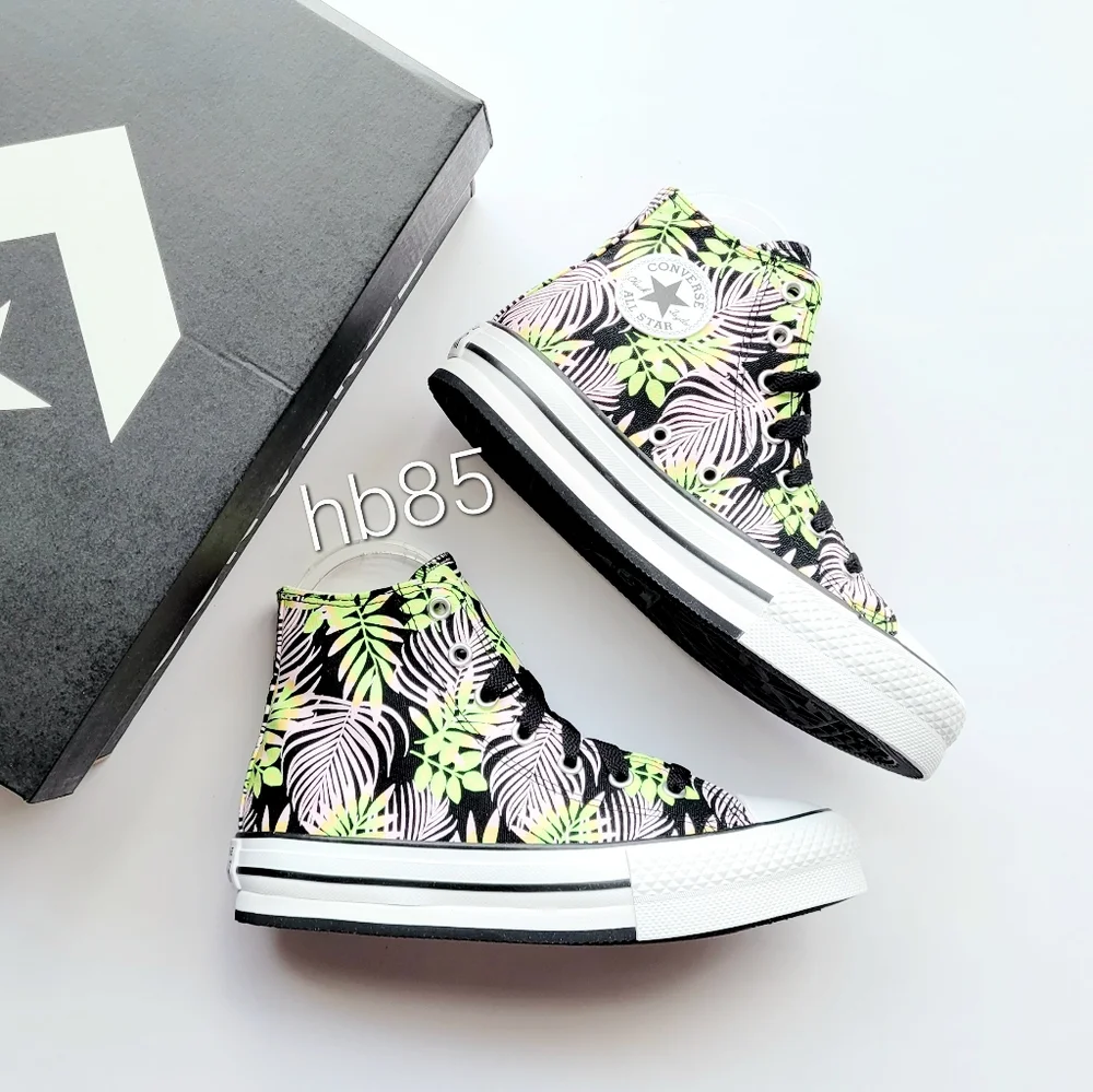 Converse CTAS Eva Lift Hi Black Pink Foam Line Rave Youth 3